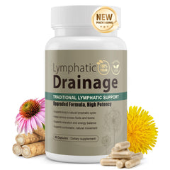 Kaseano Lymphatic Drainage Capsules bottle on white background highlighting convenient daily immune support.