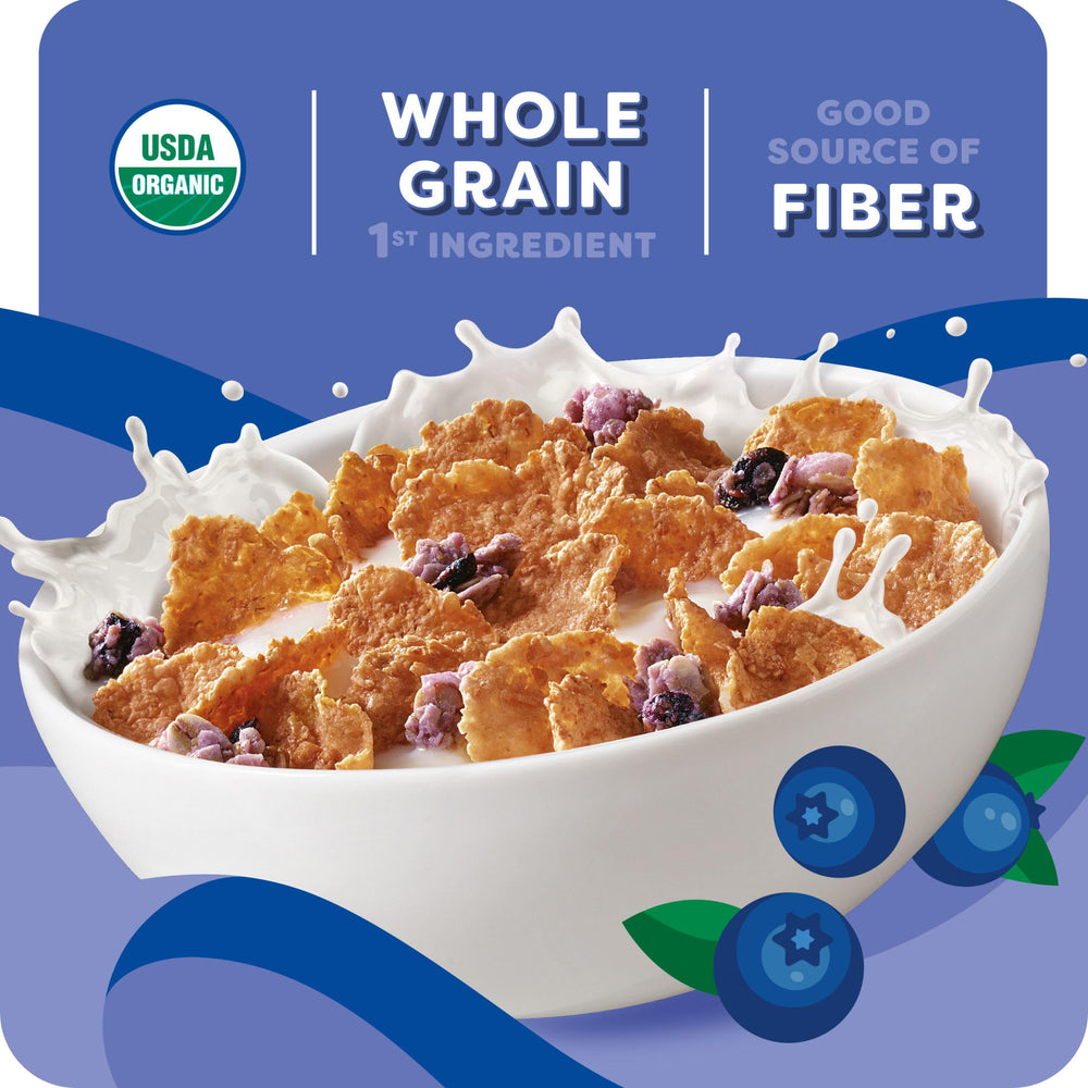 Kids enjoy Kashi Blueberry Clusters as a kid-friendly morning treat.