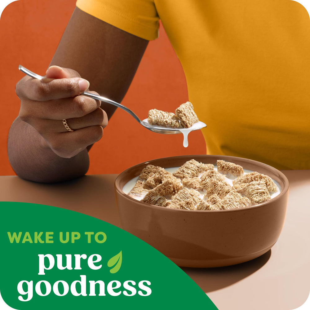 Serving with milk suggests a fiber-rich breakfast option