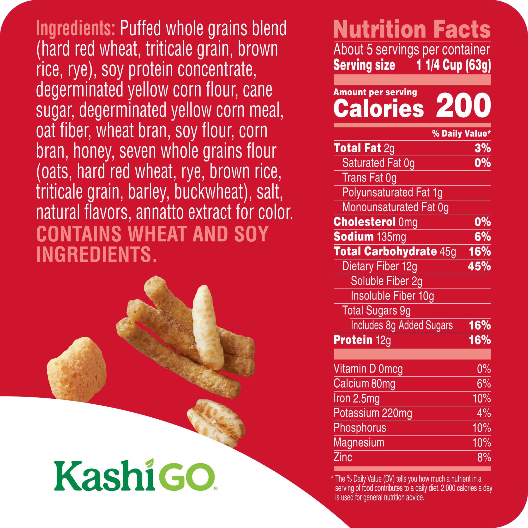 Kashi GO Original crispy squares deliver satisfying texture in every bite.