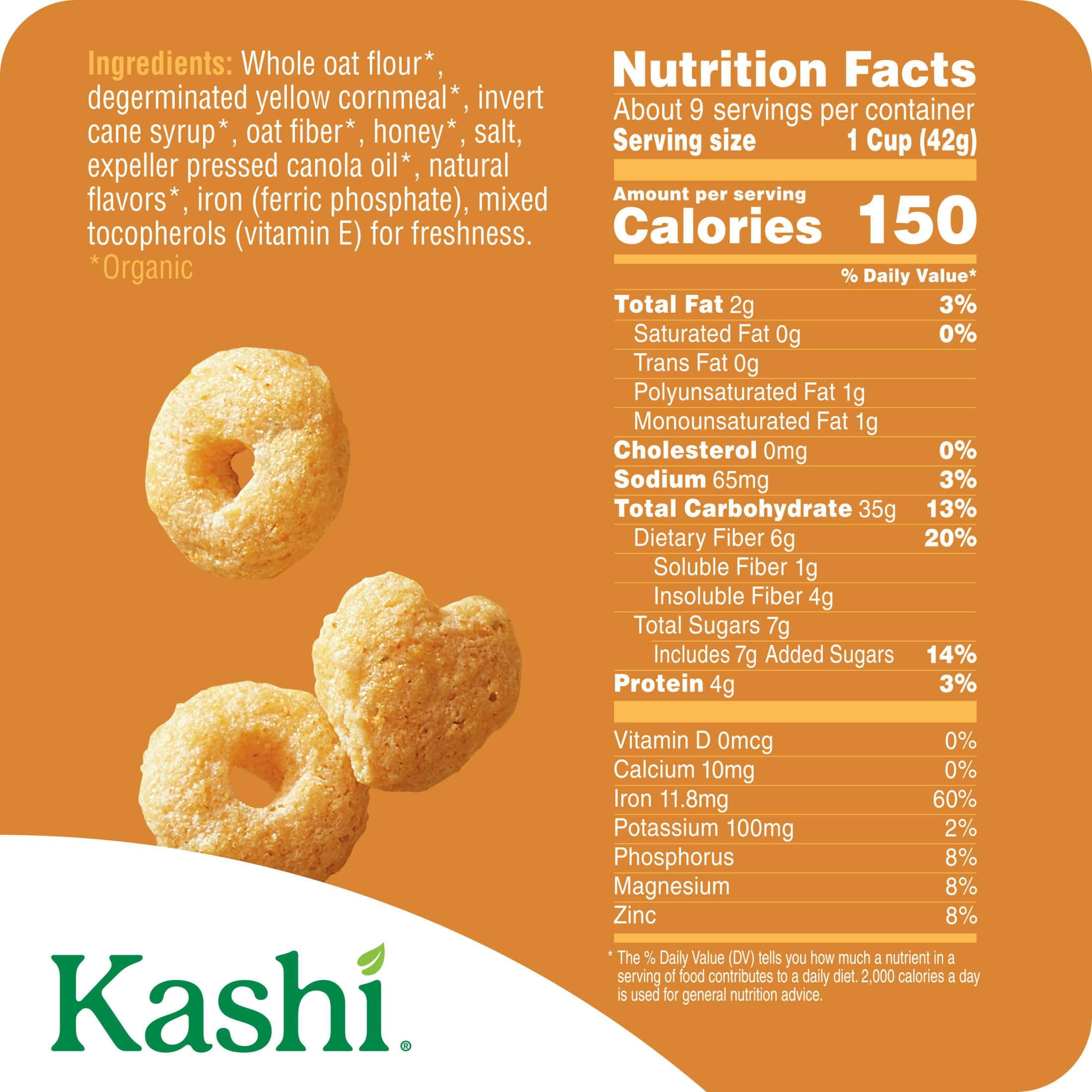 Kashi Honey Toasted cereal spoon crunch invites a satisfying bite.