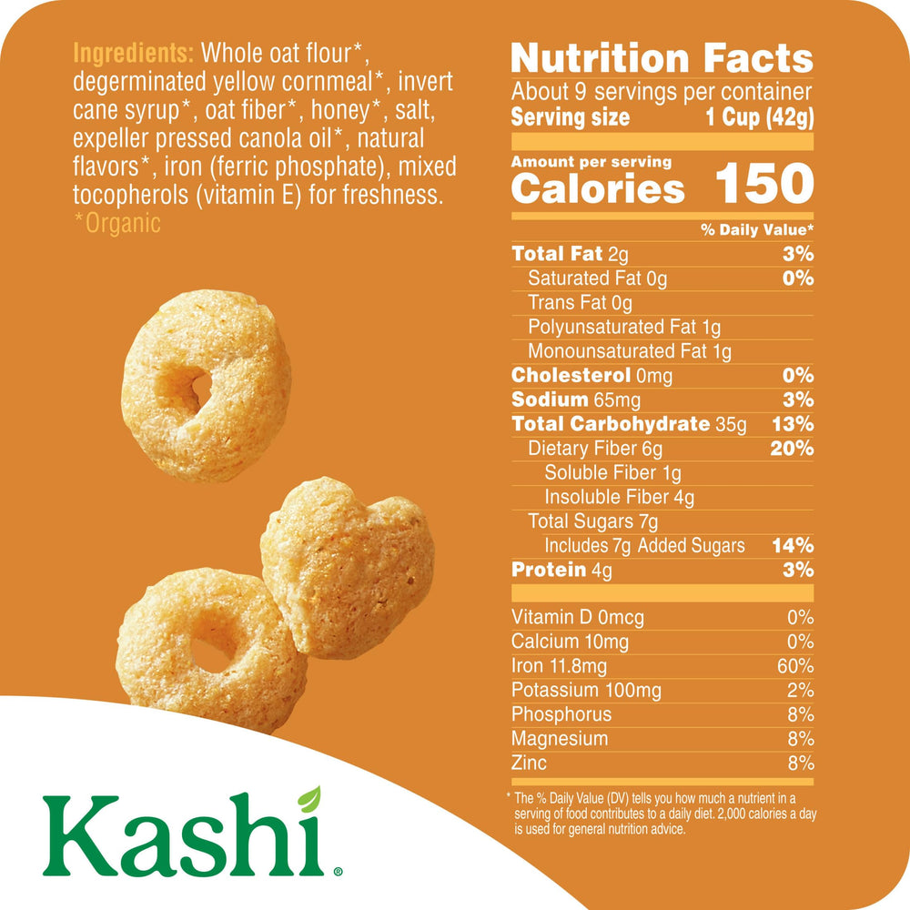 Kashi Honey Toasted cereal spoon crunch invites a satisfying bite.