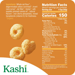 Kashi Honey Toasted cereal spoon crunch invites a satisfying bite.