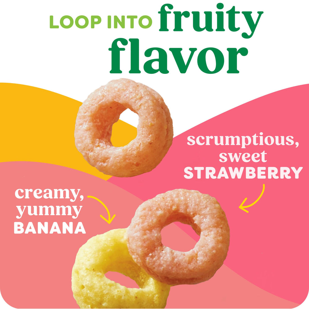 Kashi Strawberry Banana Smoothie Loops ideal for kids' breakfast time.
