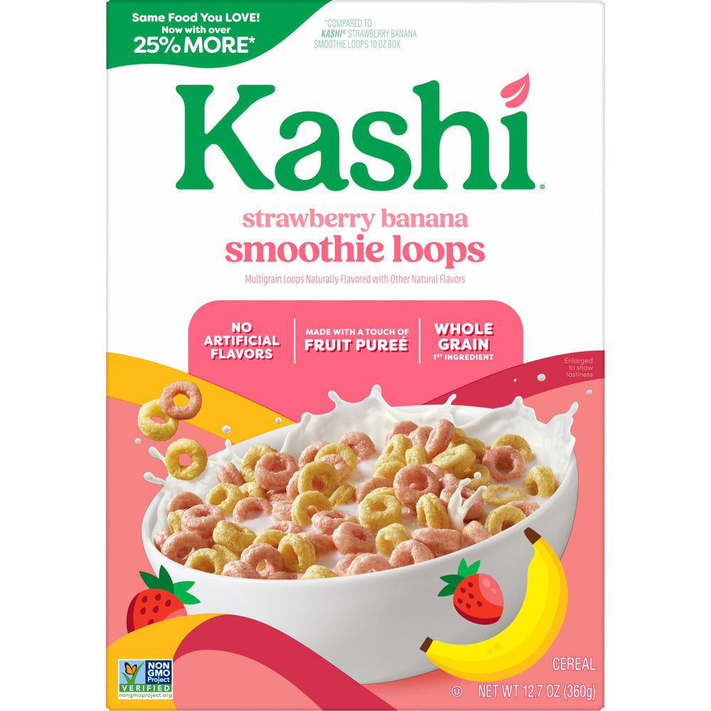 Kashi Smoothie Loops packaged for freshness and kid-friendly snacking.