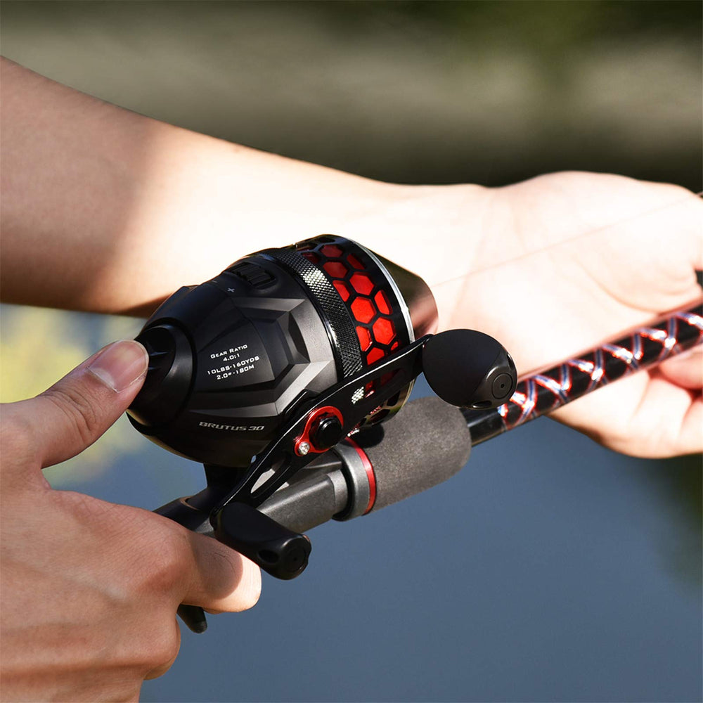 KastKing Brutus spincast pre-spooled with 160 yards of 10 lb mono line