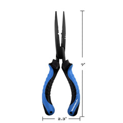 KastKing Intimidator 7-inch pliers showing crimping slots for weights