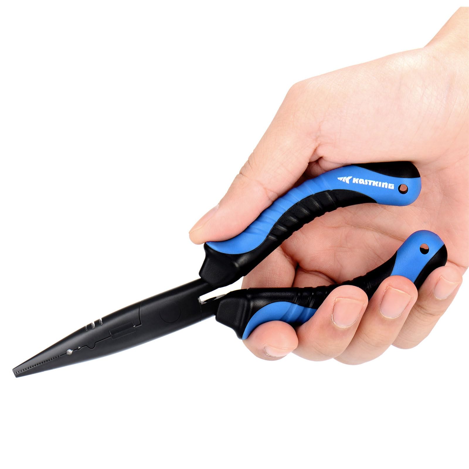 KastKing Intimidator 7-inch pliers demonstrating bait tuning slots