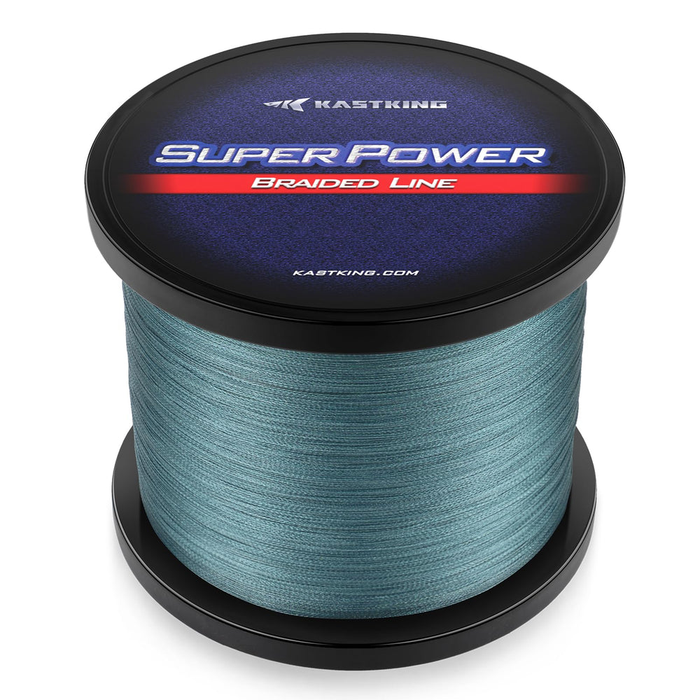 KastKing Superpower braided line gray spool, low-visibility for stealthy casts.