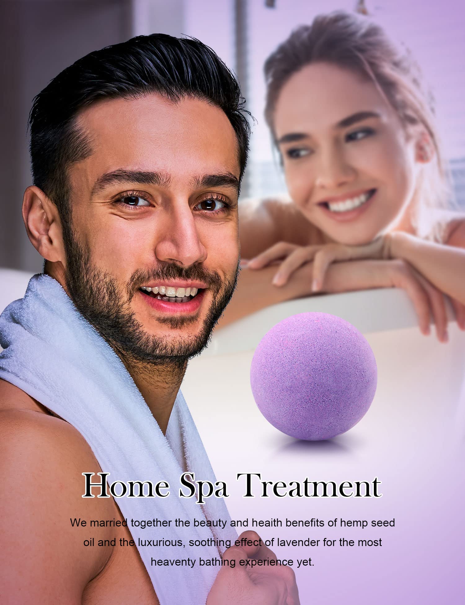 Kastu bath bombs lavender scent enhances calming bath experience.