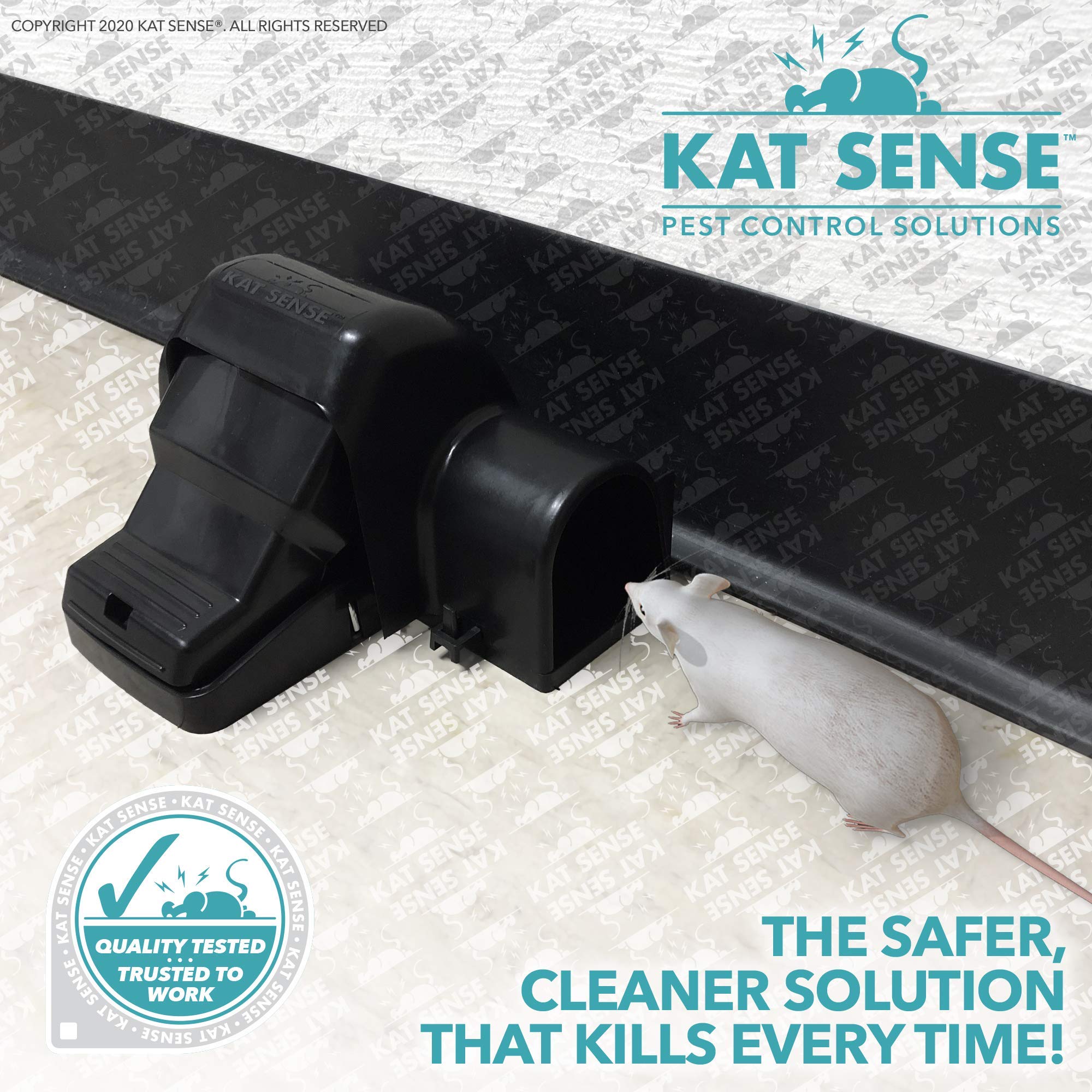 Kat Sense secure locking chamber contains rodents for easier cleanup.