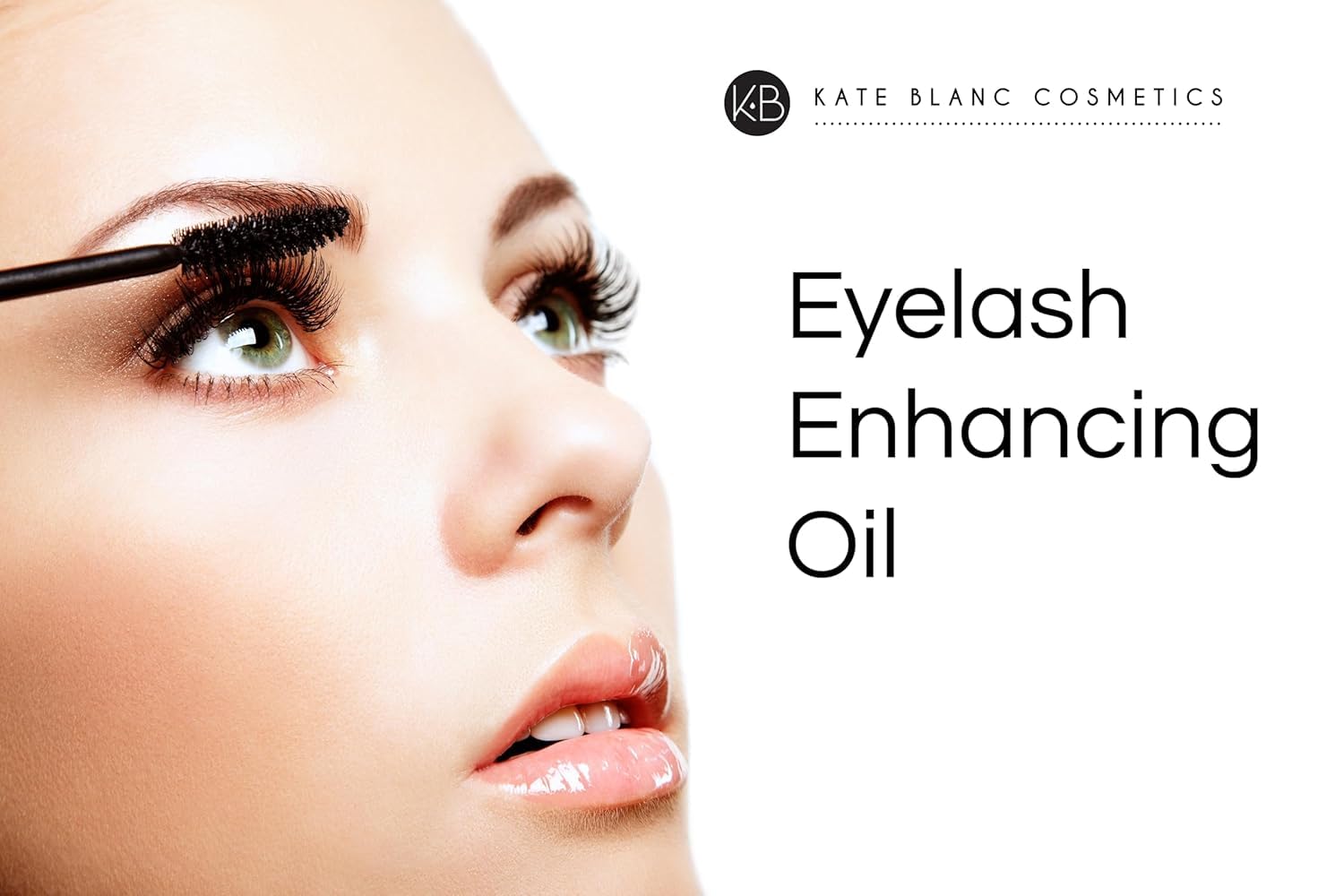 Kate Blanc Cosmetics castor oil on eyebrows and lashes conditioning look