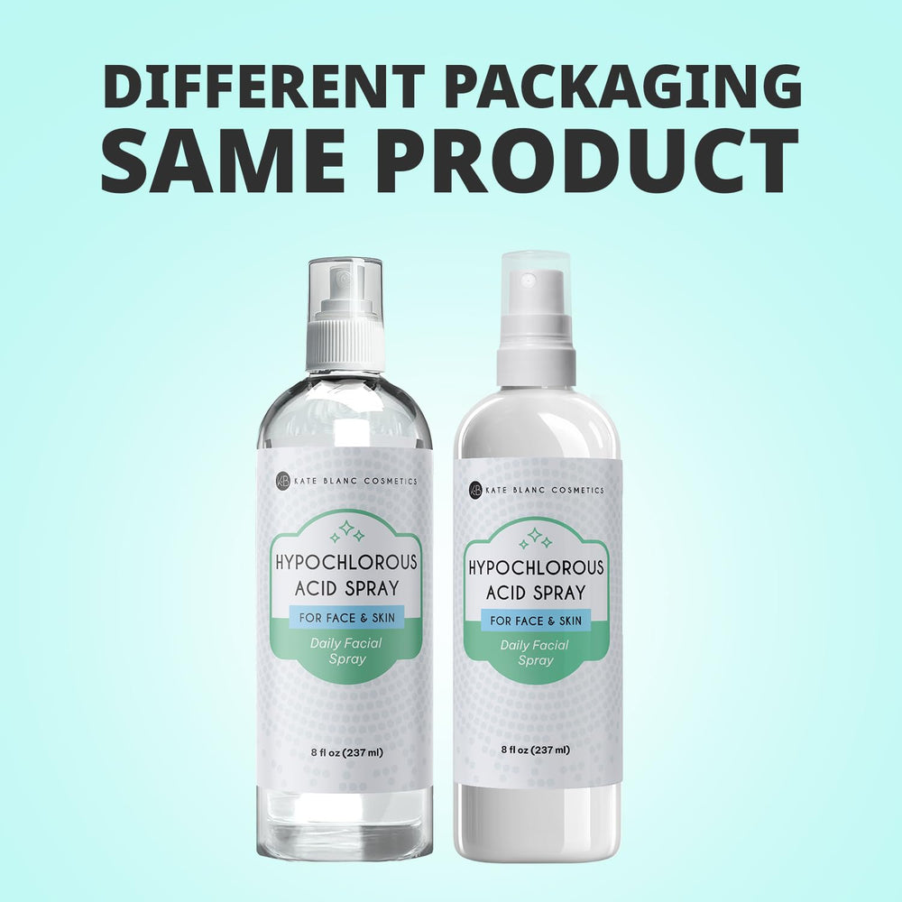 Kate Blanc Cosmetics HOCl spray bottle in a gym bag, post-workout refresh.