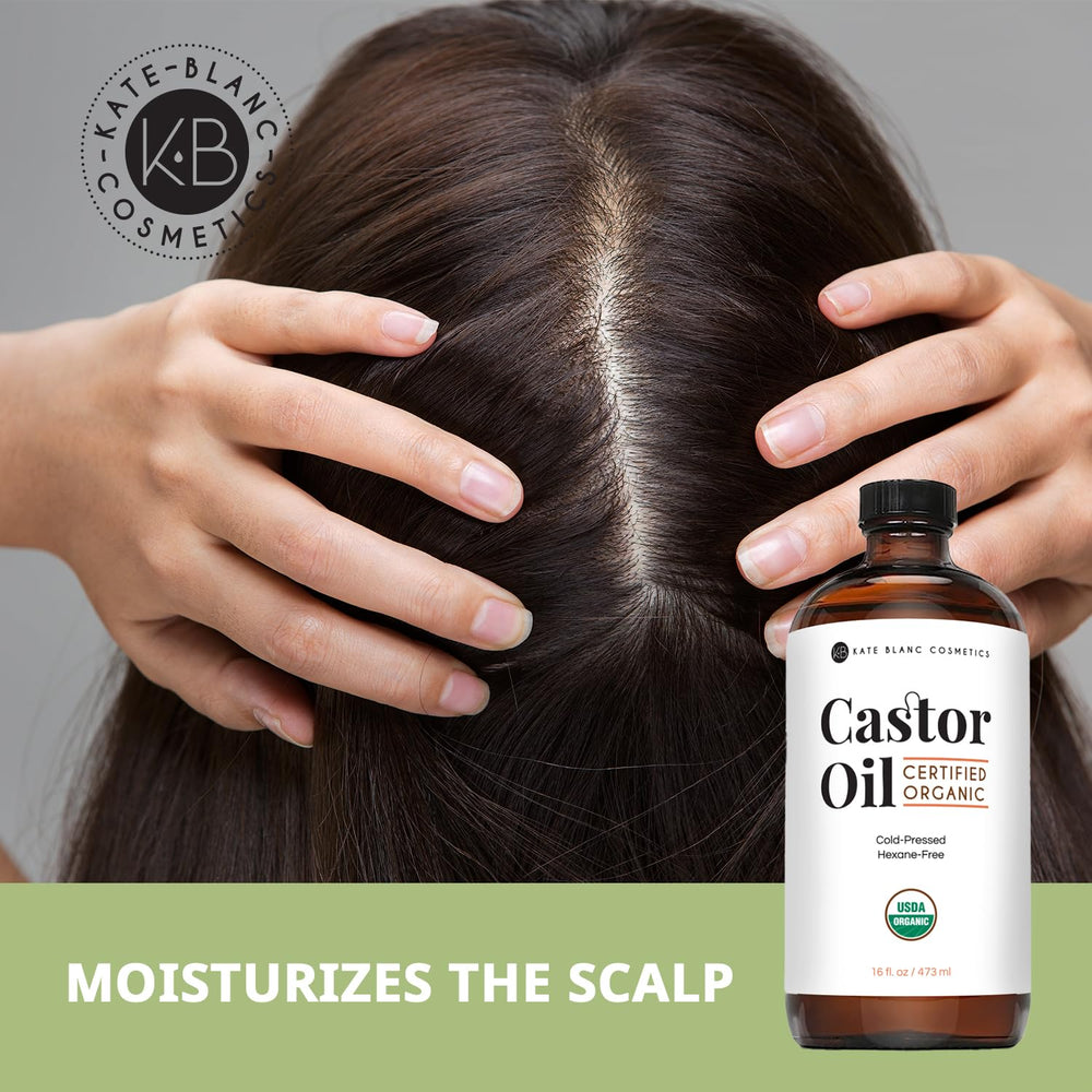 Kate Blanc Cosmetics organic castor oil glass bottle packaging