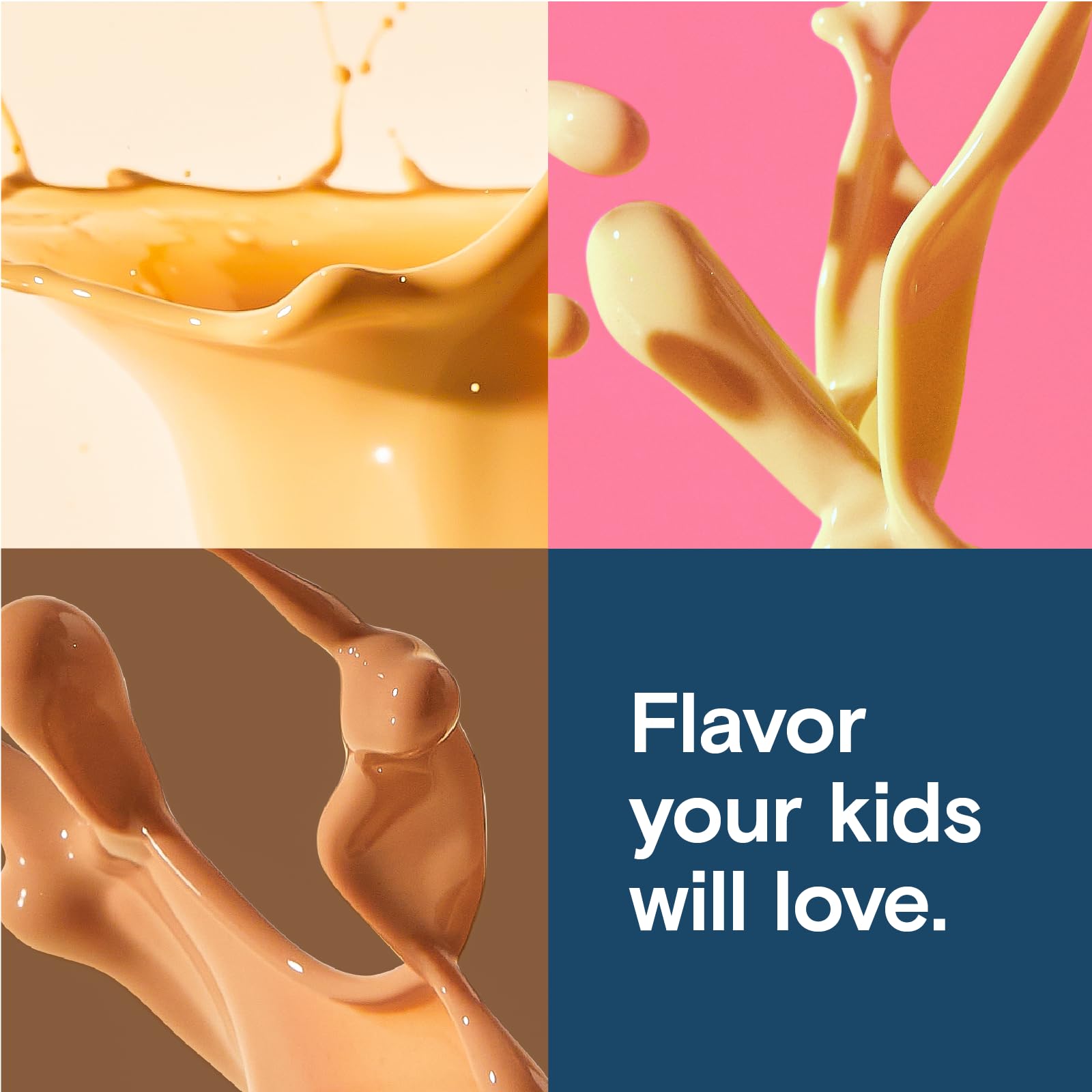  Kate Farms Kids Nutrition Vanilla Shake ingredient panel highlighting 8g protein and 27 vitamins.