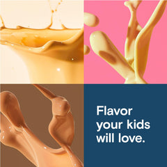  Kate Farms Kids Nutrition Vanilla Shake ingredient panel highlighting 8g protein and 27 vitamins.