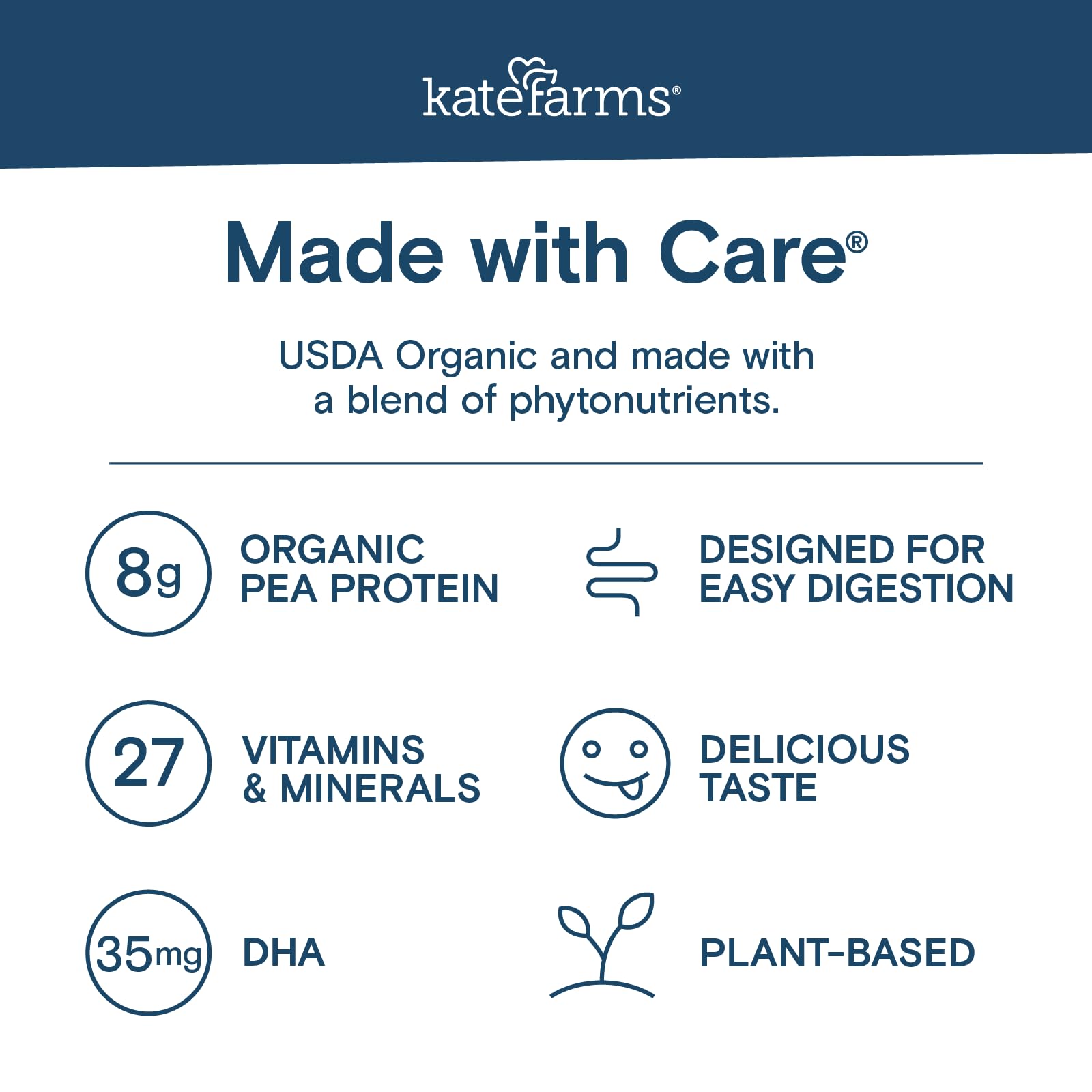 Kate Farms Kids Nutrition Vanilla Shake on-the-go bottle for school or travel.
