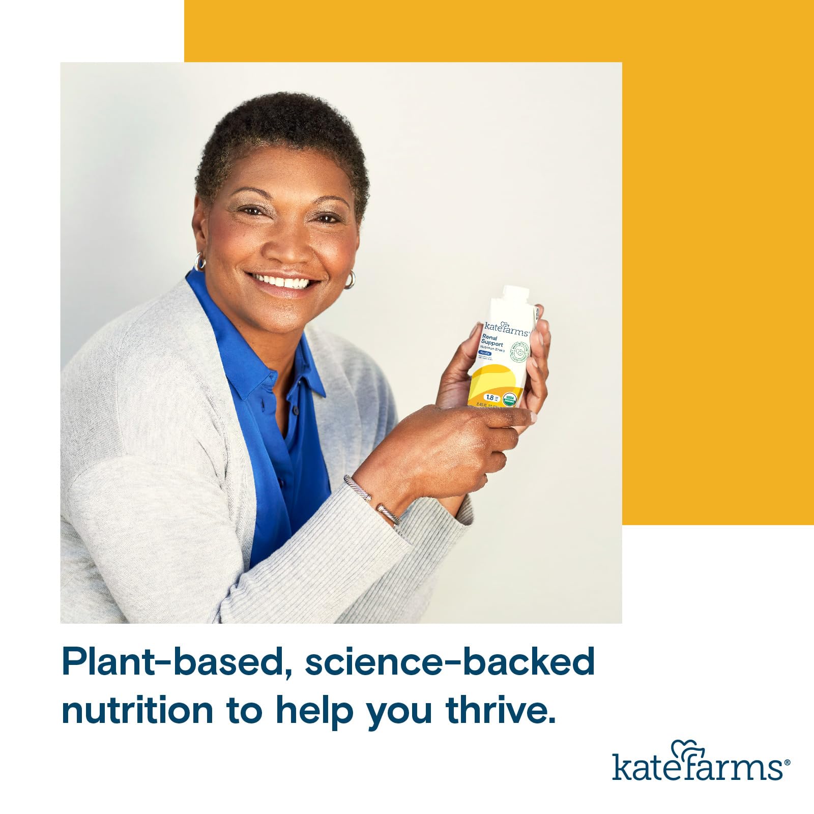 Kate Farms Vanilla shake ready-to-drink for on-the-go nutrition.