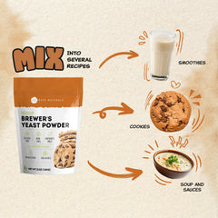 Close-up of fine debittered powder ideal for smoothies and lactation cookies.