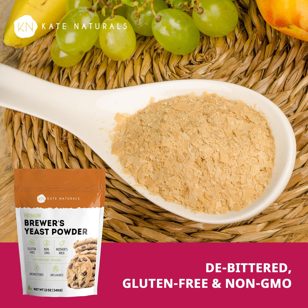 Dissolving Kate Naturals Brewers Yeast Powder into a milk-based smoothie.