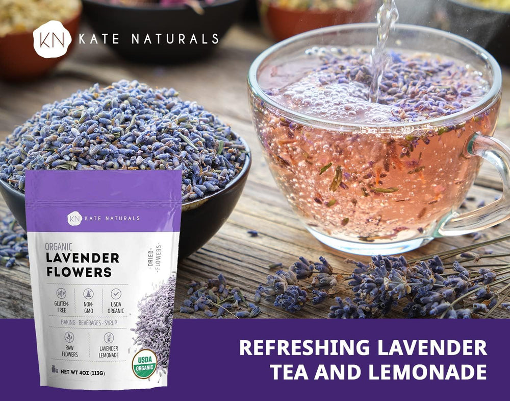 Kate Naturals lavender flowers for syrup and drinks, subtle notes