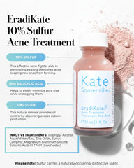Close-up of pink sediment in EradiKate bottle showing drying formula
