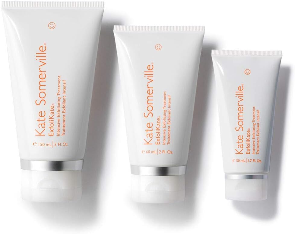 Before and after look with Exfolikate showing a glow in the skin