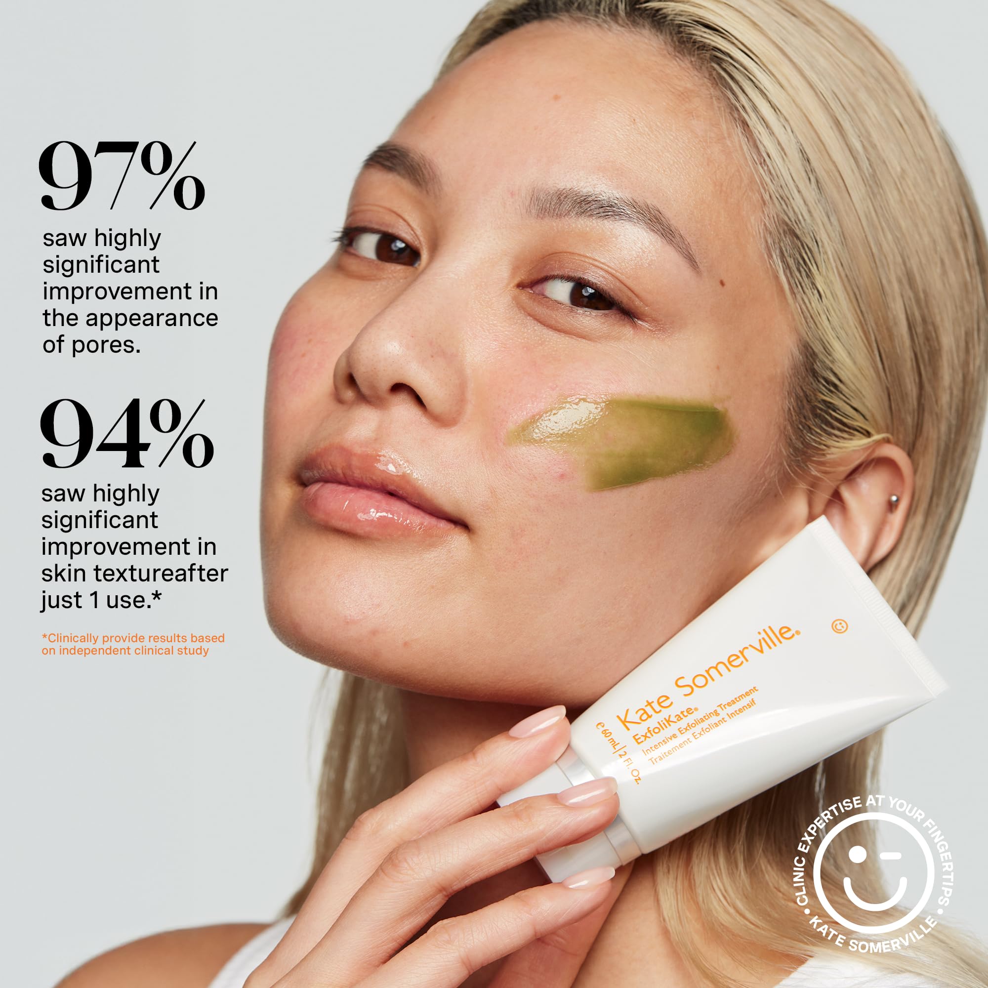 Kate Somerville Exfolikate Intensive fruit enzymes on skin surface for renewal