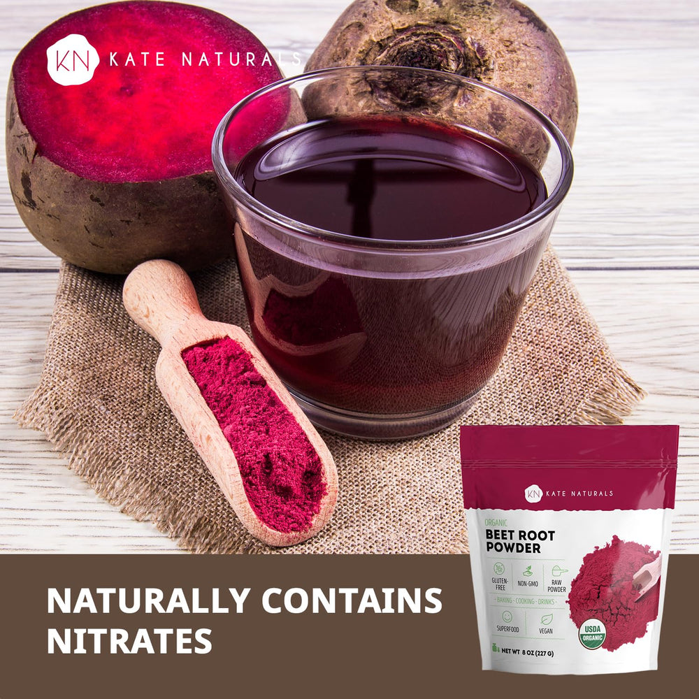 Kate Naturals beet root powder provides natural red coloring for sauces.