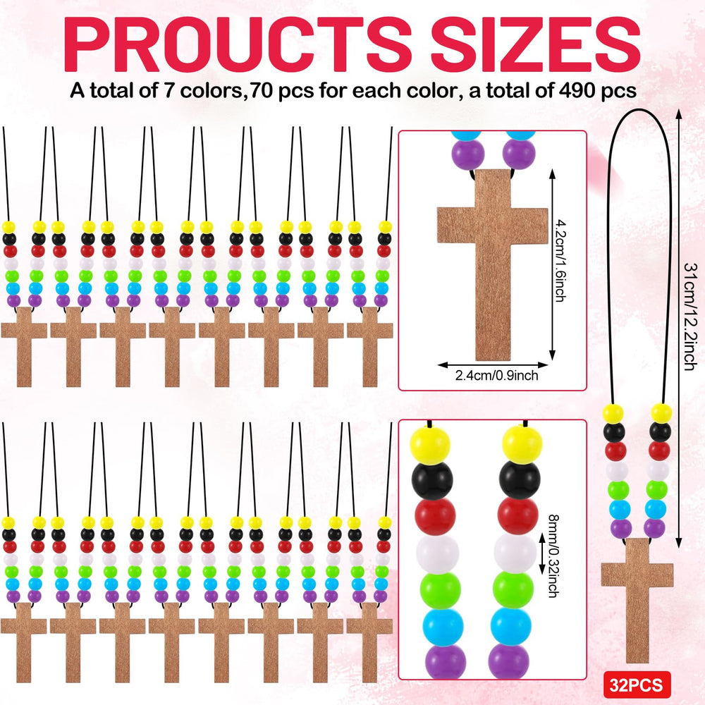 Kathfly wood cross beads colorful close-up shows vibrant color selection for creativity.