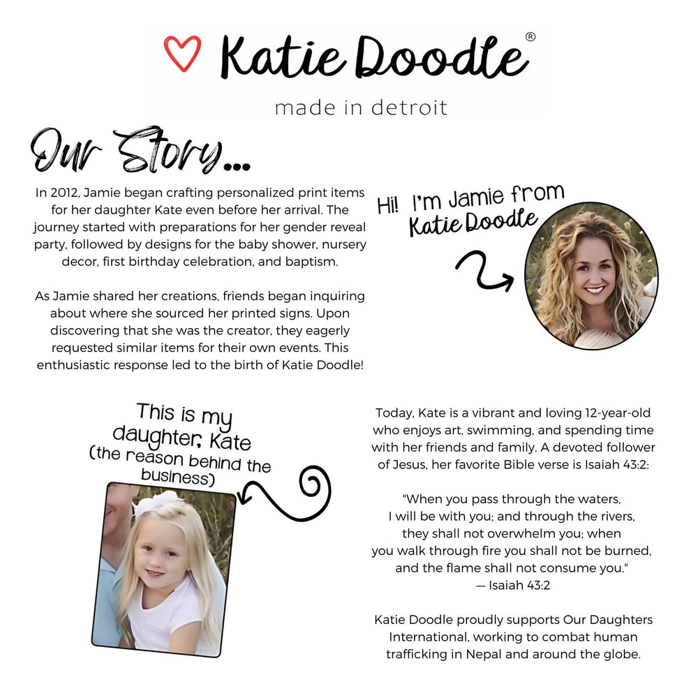 Katie Doodle 2026 sign as gift-ready decor delights grads and guests.