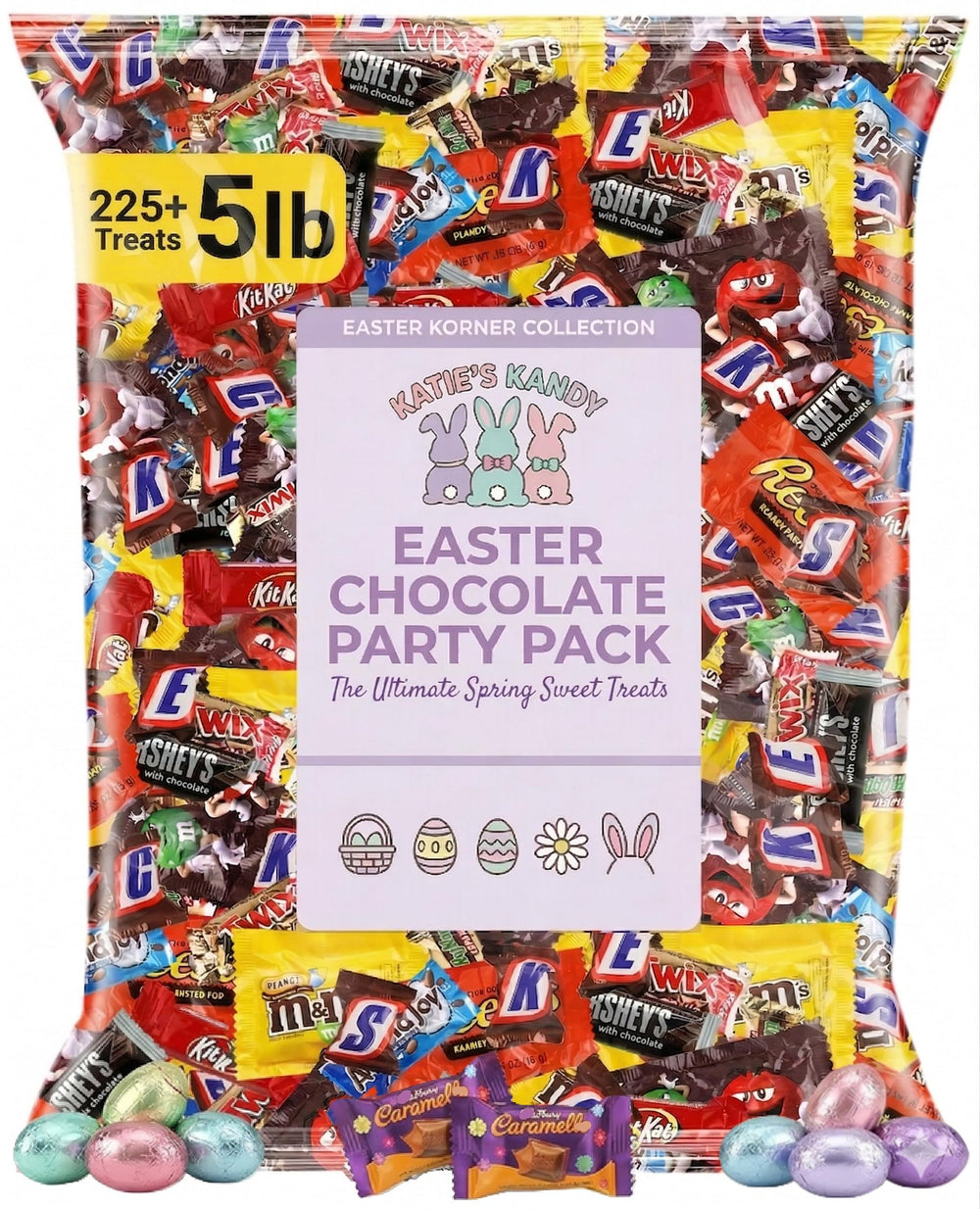 Katie’s Kandy Korner assorted chocolate pack with milk, dark, and white varieties for sharing.