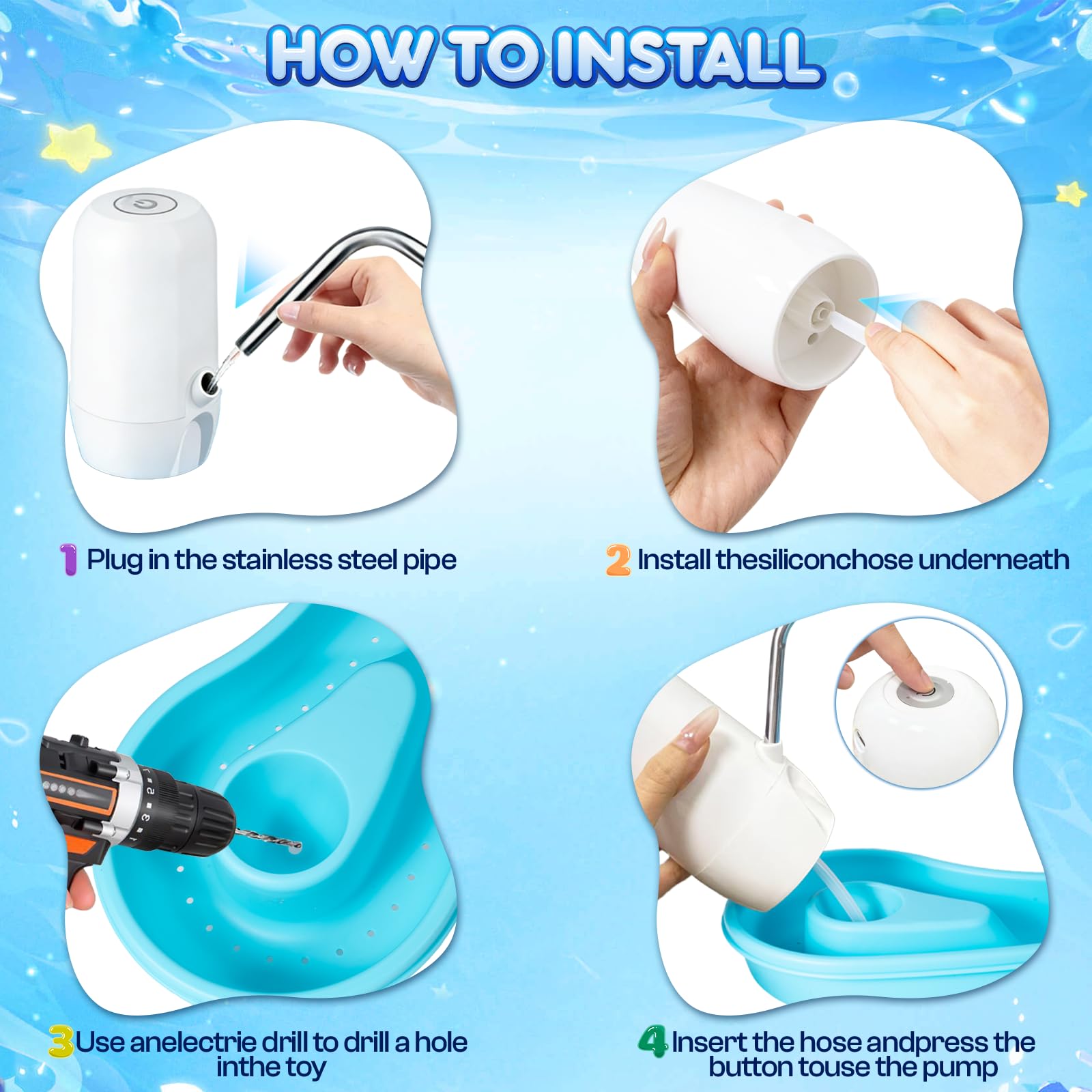 Katroiy Water Table Pump outdoor use at the beach or backyard.