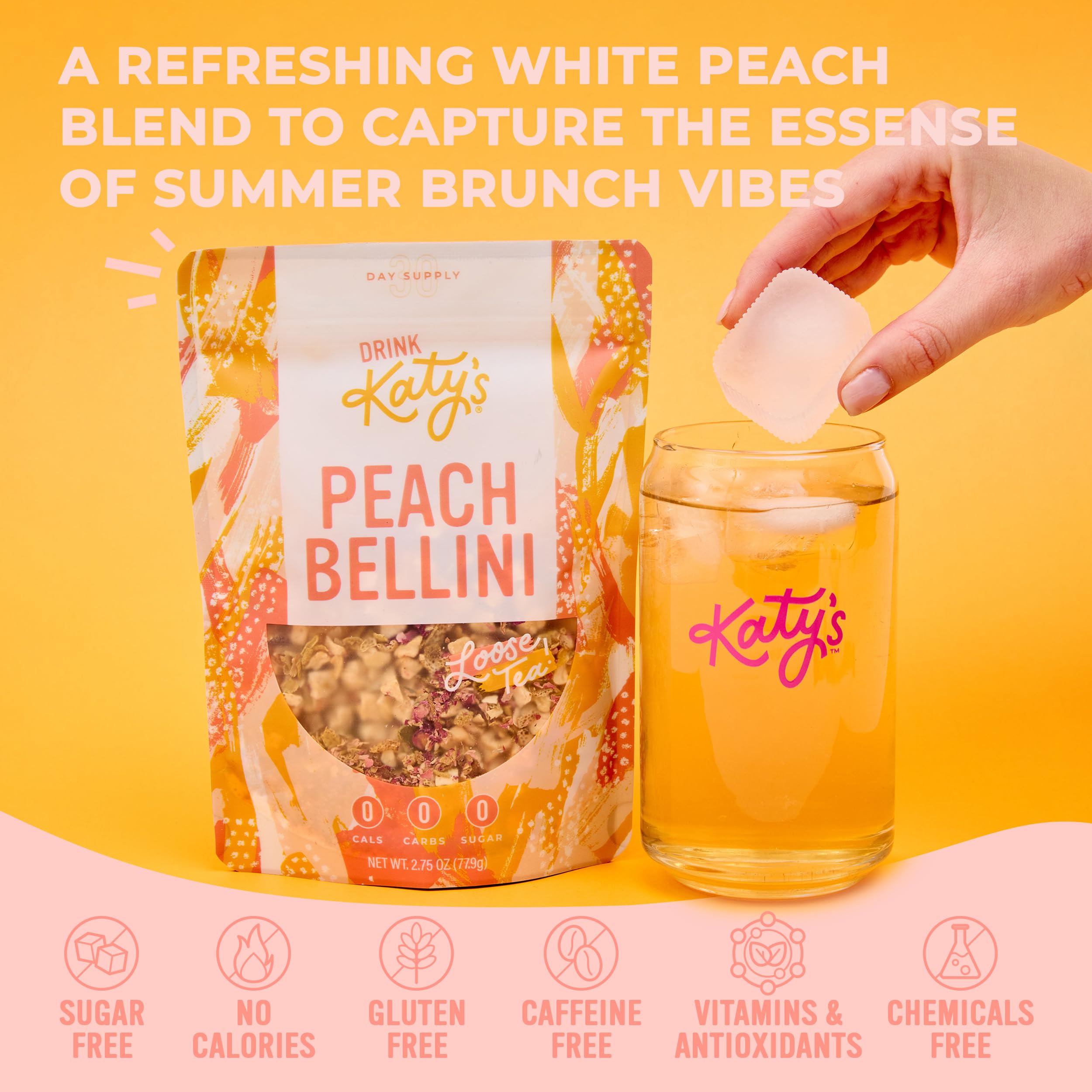 Katys Peach Bellini loose tea with apple chunks in the blend