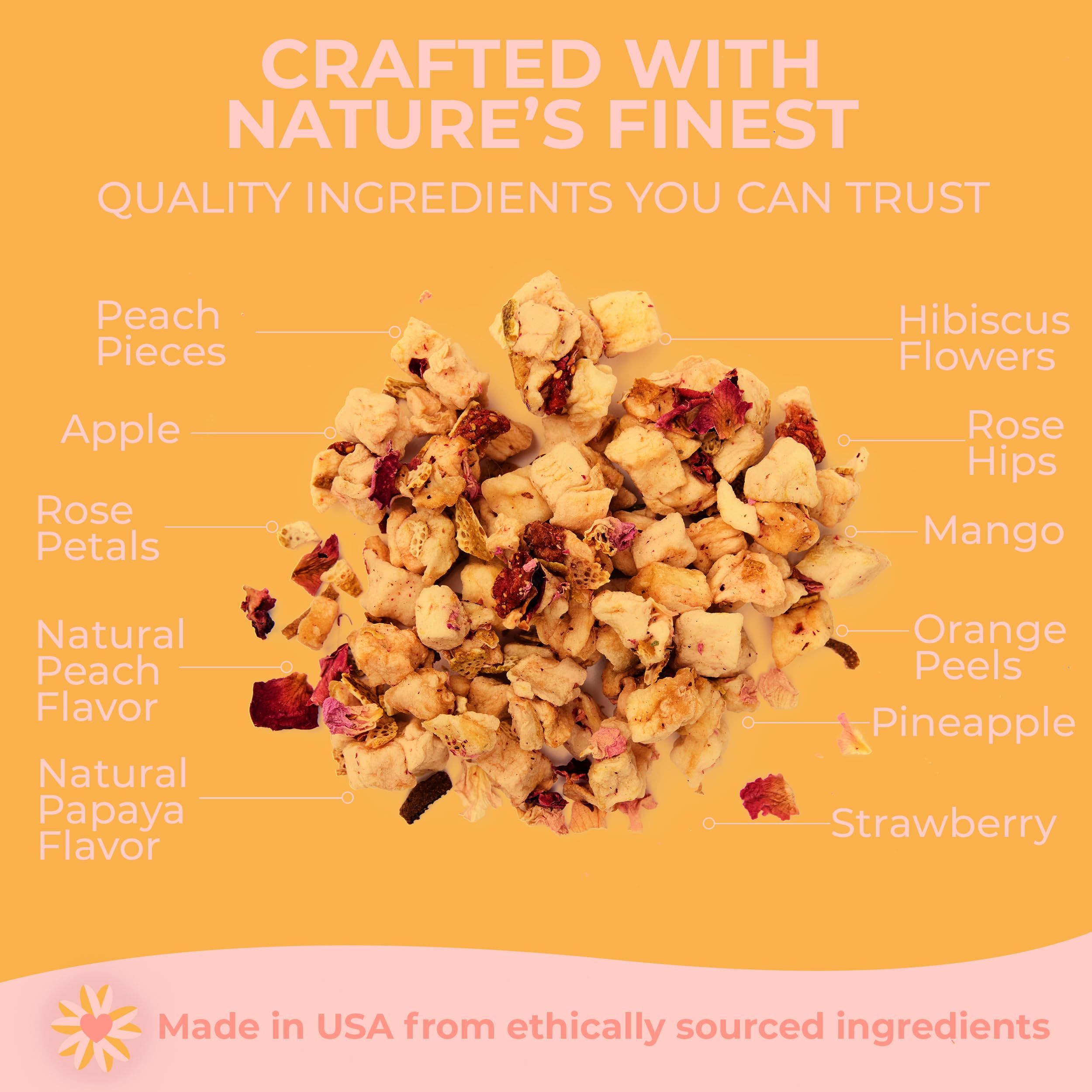 Katys Peach Bellini loose tea with mango pieces and citrus notes