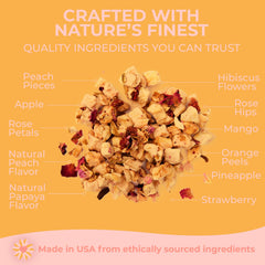 Katys Peach Bellini loose tea with mango pieces and citrus notes