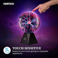 Katzco plasma ball lamp sound mode reacts to music for vibrant gatherings.
