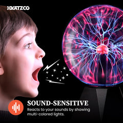 Katzco plasma ball lamp creates dynamic party lighting with lightning effects.