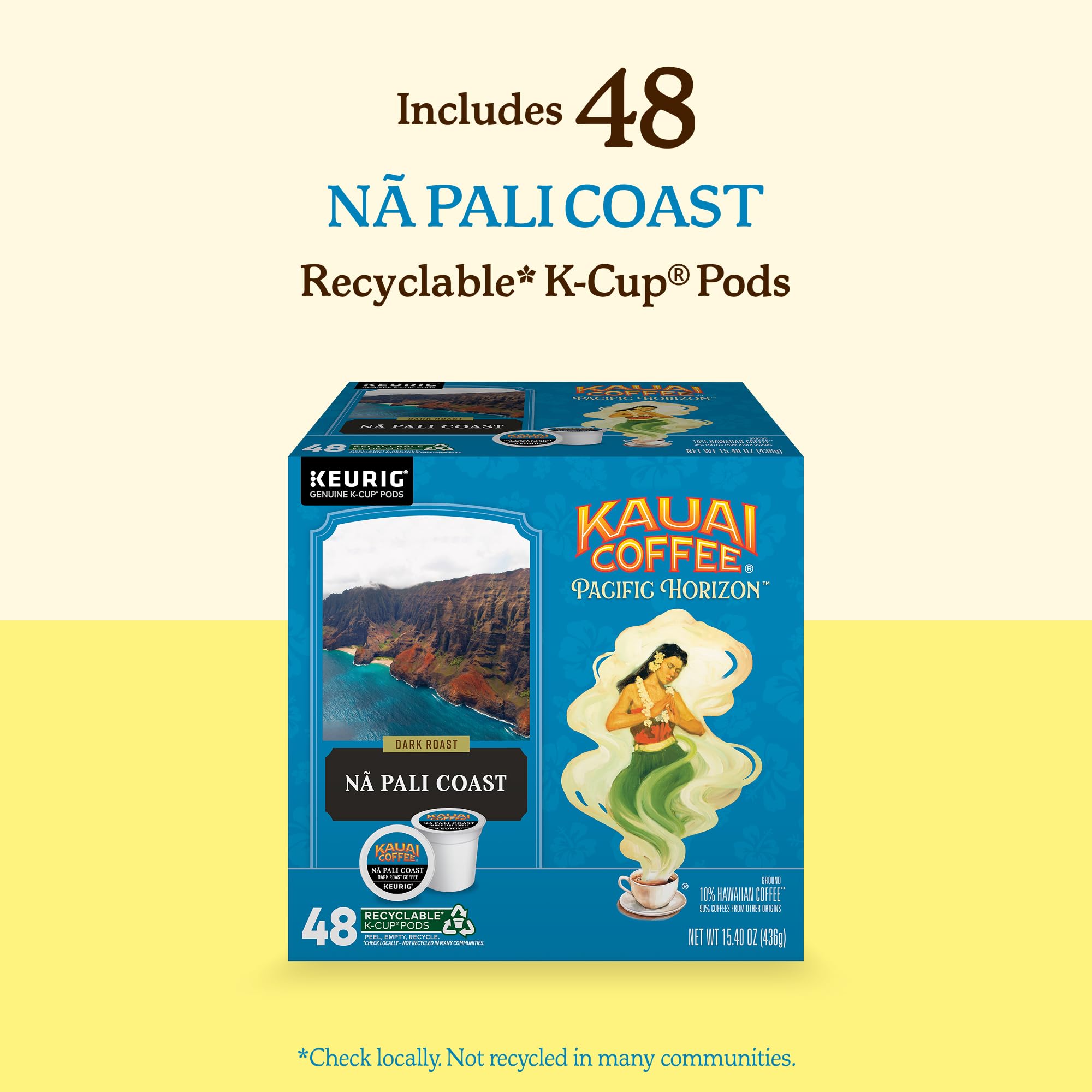 10 percent Hawaiian-origin Arabica in Kauai Coffee for a balanced cup