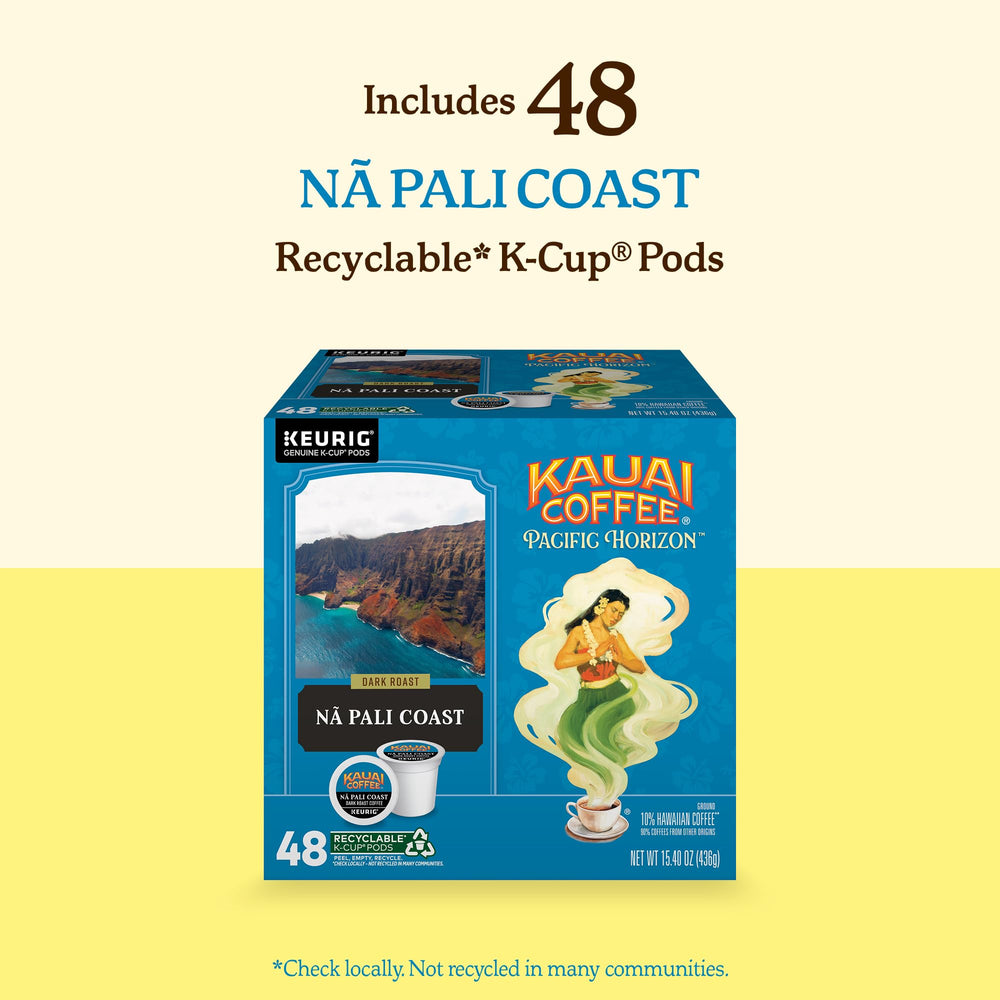 10 percent Hawaiian-origin Arabica in Kauai Coffee for a balanced cup
