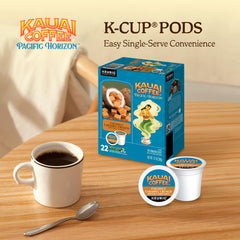 Kauai Coffee Coconut Caramel Crunch pod out of package, ready to brew.