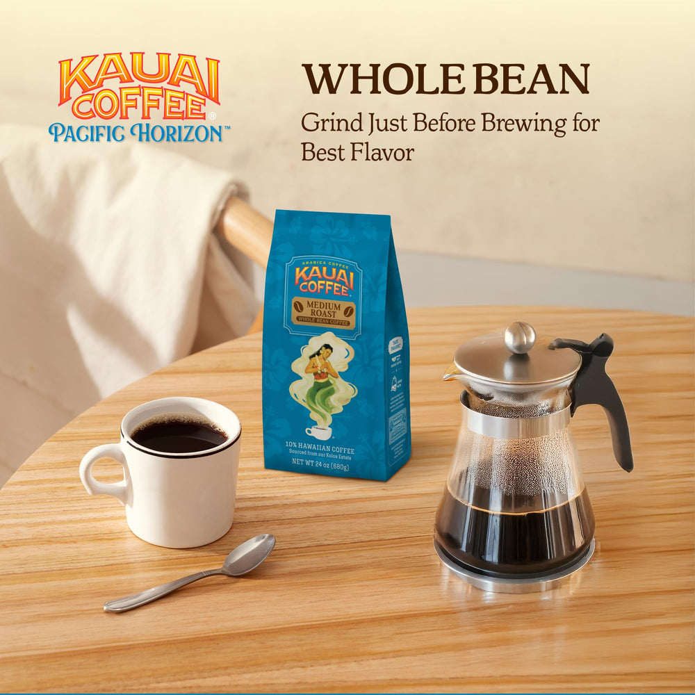 Kauai Coffee Koloa Estate brewed coffee steaming with inviting aroma