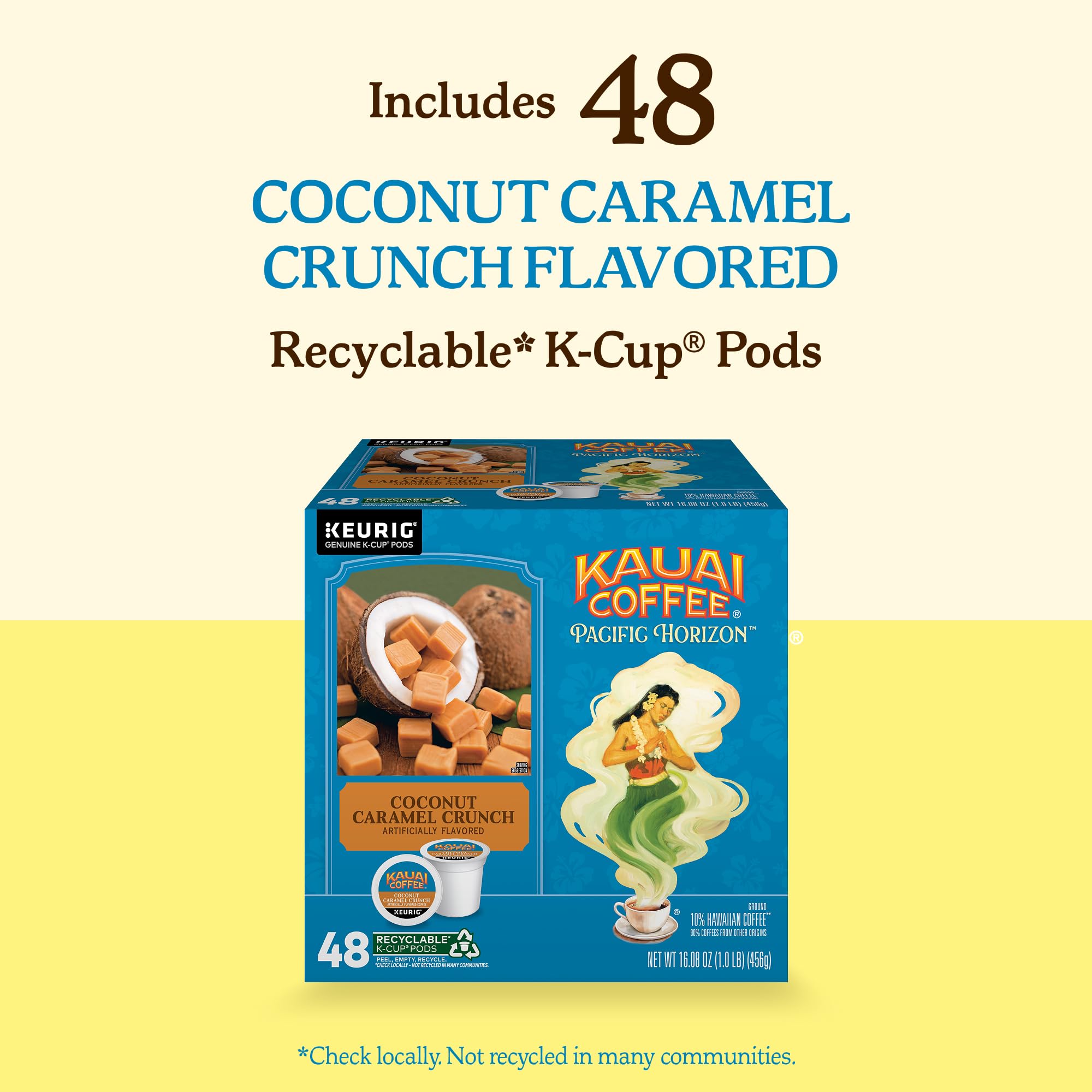 Kauai Coffee recyclable pod enables eco-friendly Keurig brewing.