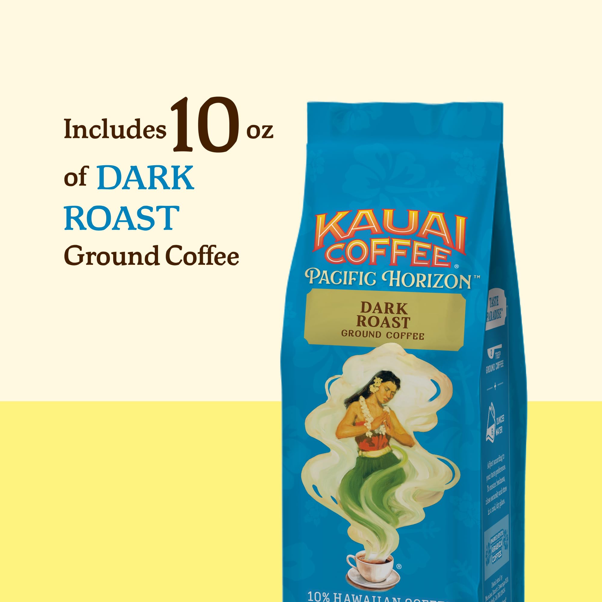 Kauai Coffee roaster and bag illustrate fresh roast and premium packaging.