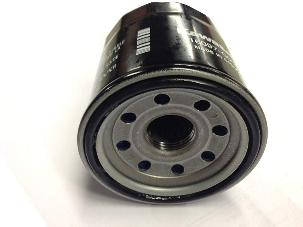 Kawasaki oil filter 16097-0008 side view enables easy replacement