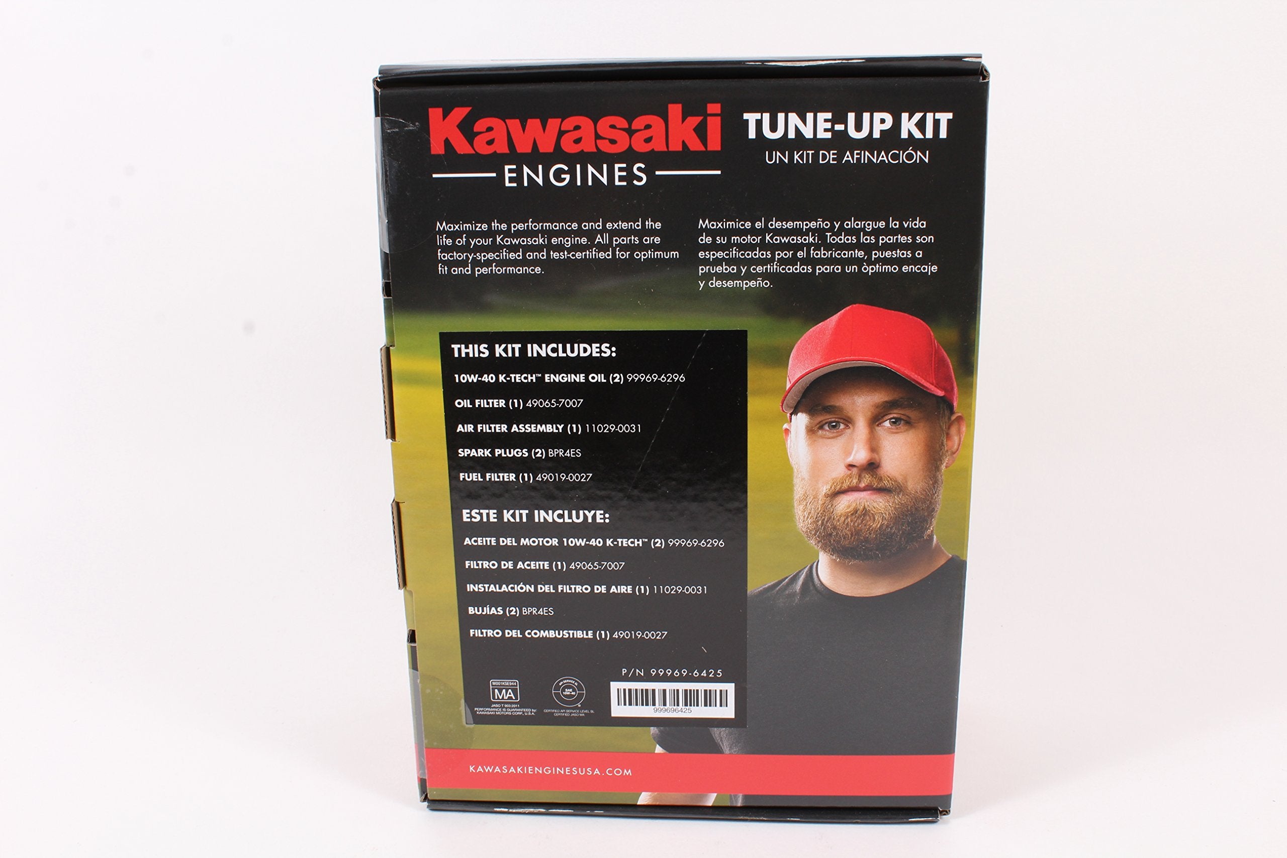 Kawasaki tune-up kit air filter, pre-filter, and spark plugs for efficient performance