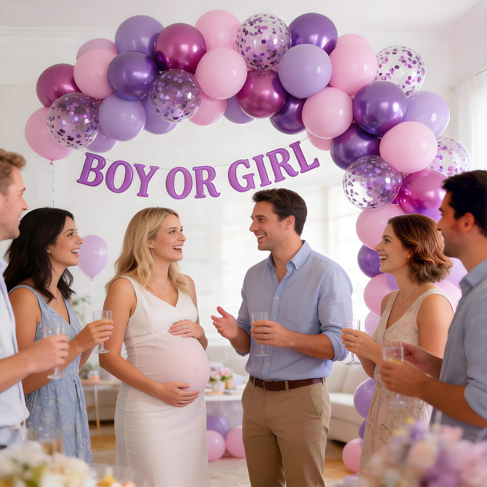 KAWKALSH balloons garland arch setup with included kit.