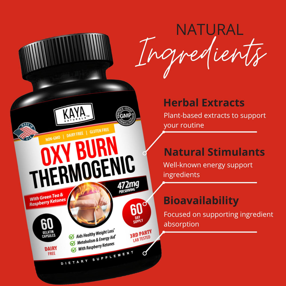 Caffeine boost component shown as part of Kaya Naturals blend for daytime energy