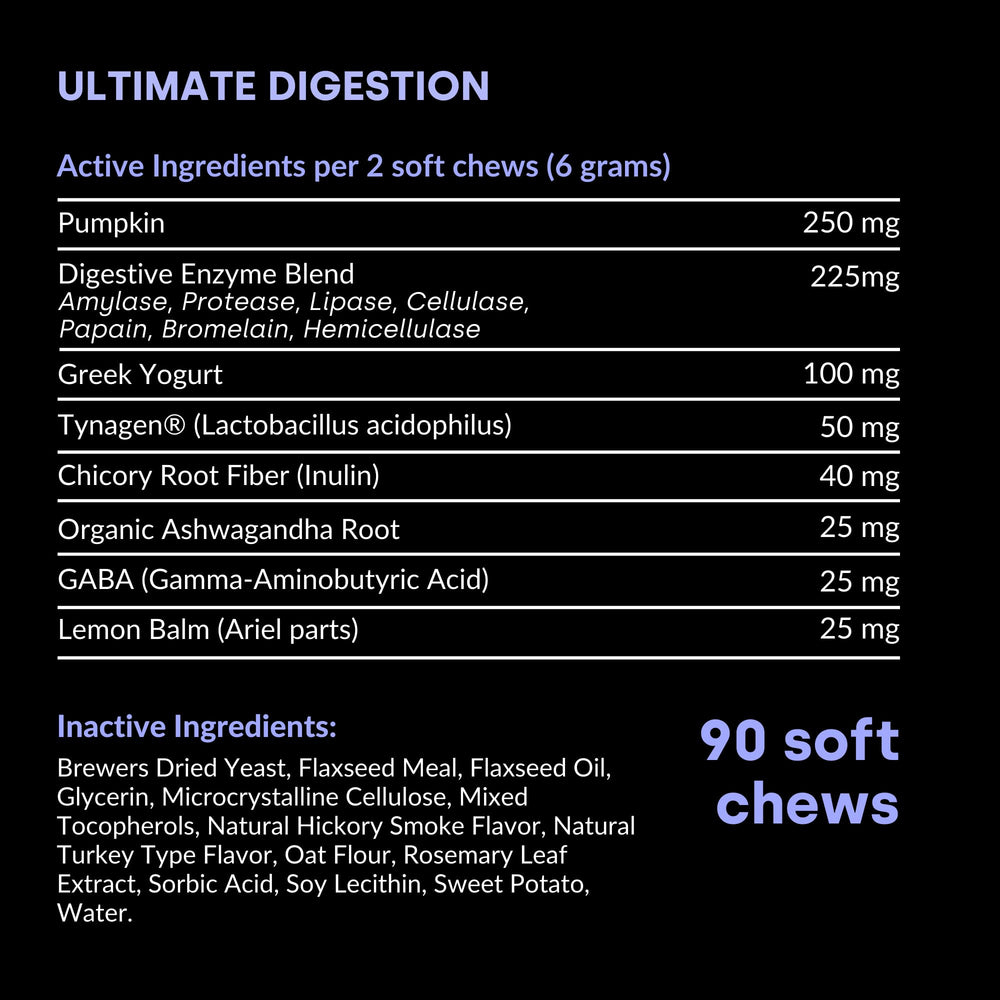 Kayode PhD Nutritionist Formulated dog supplement for natural digestive support.