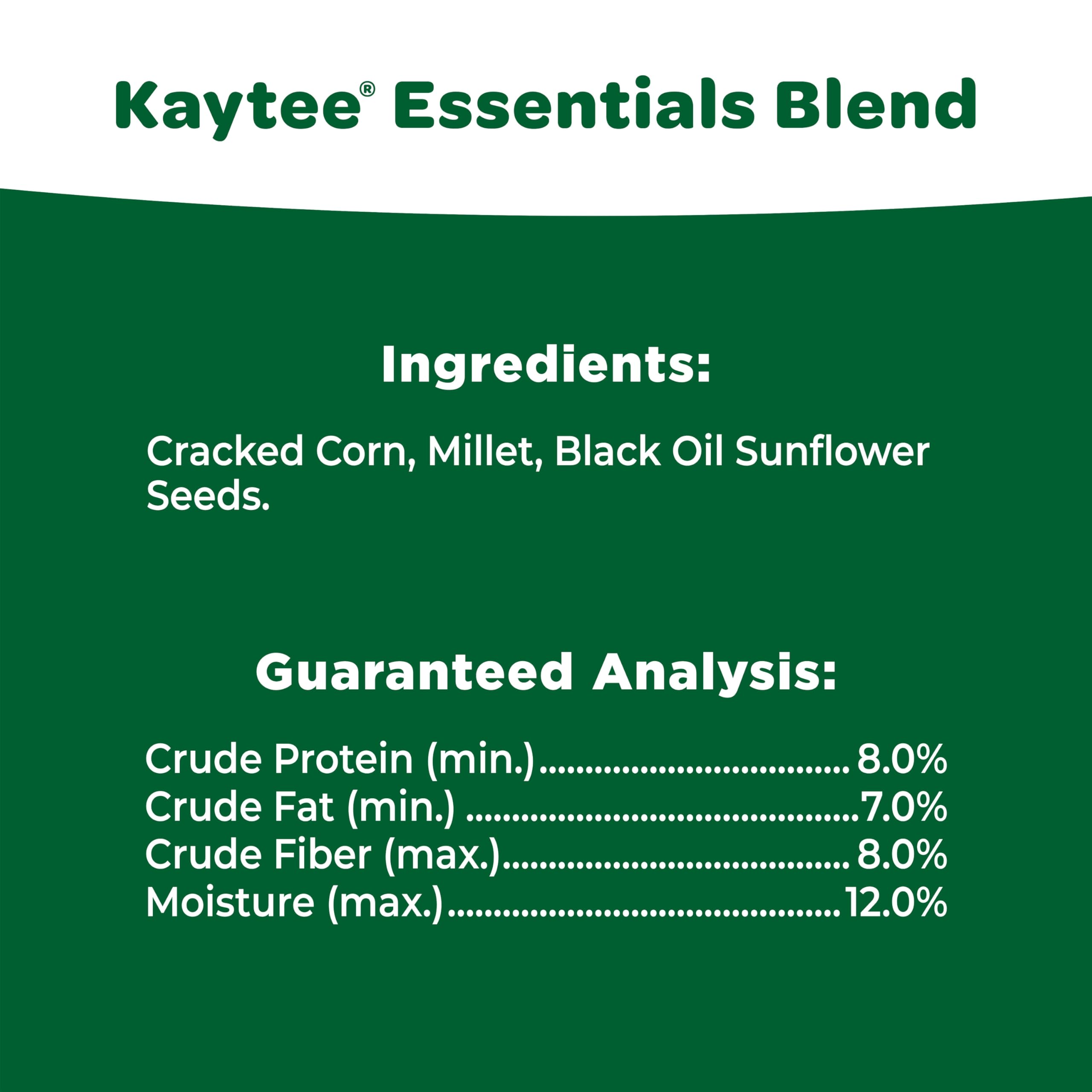 Kaytee Essentials Blend cracked corn supports ground-feeding birds at the feeder